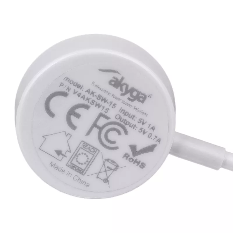 Akyga AK-SW-15 cable de carga magnético para Apple Watch, USB, 1 m, blanco (AK-SW-15)