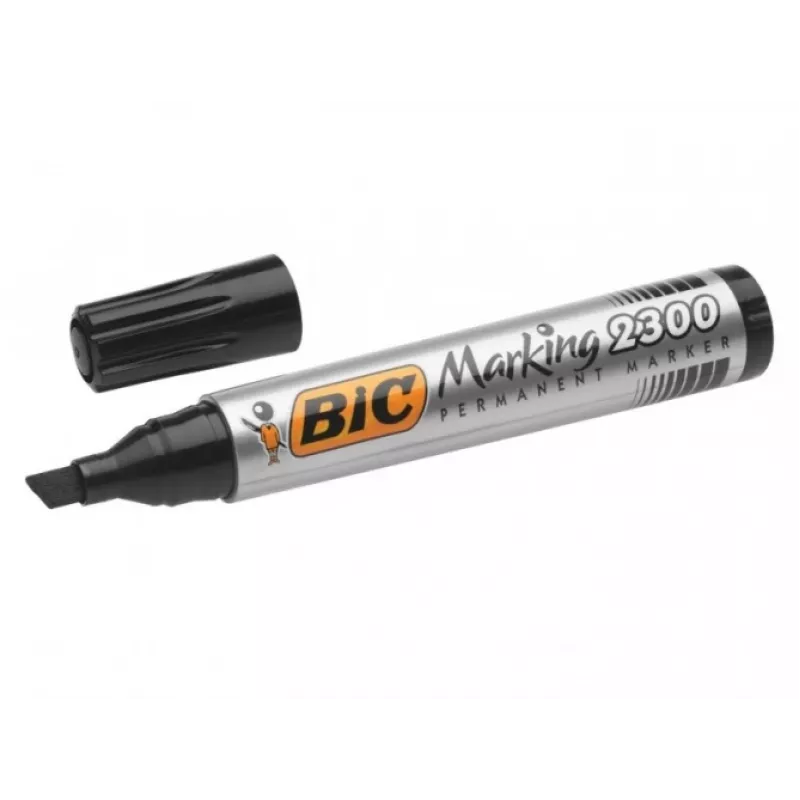 Rotulador permanente BIC ECO 2300, negro, punta redonda 4–5 mm