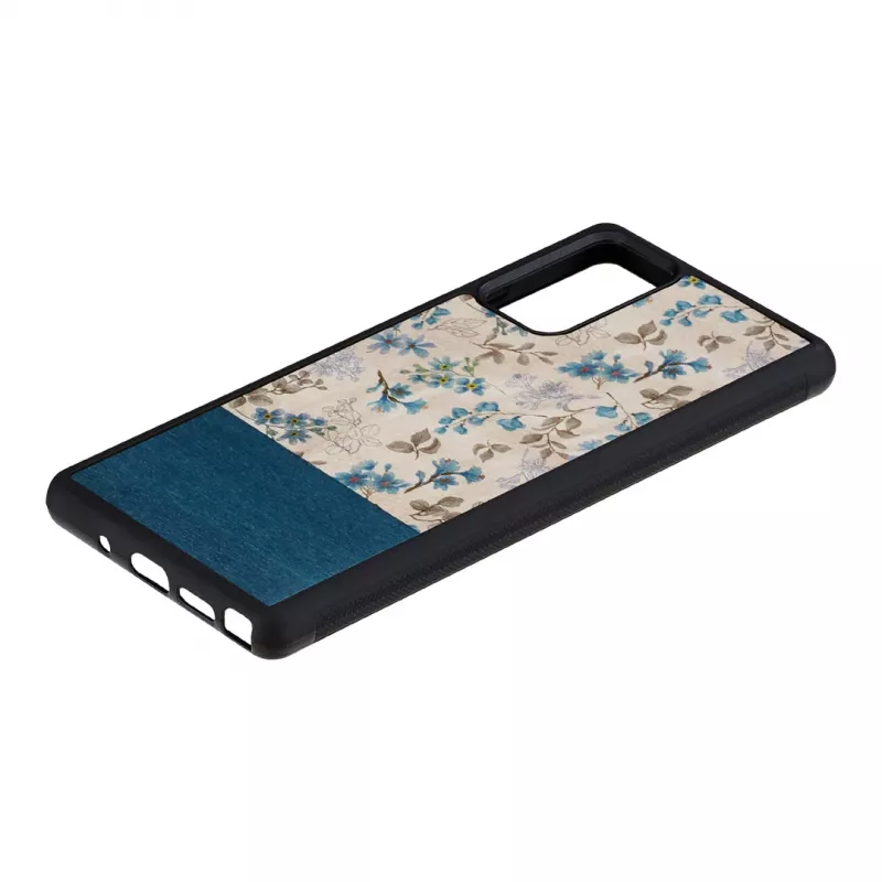 Funda para móvil Man and Wood Galaxy Note 20 — flor azul sobre negro