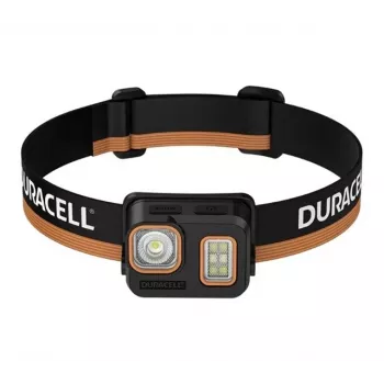 Linterna frontal Duracell DH500R negra, naranja