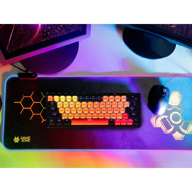 TRACER GameZone Hexy1 RGB alfombrilla para ratón y teclado, 80 x 30 x 0,4 cm, negra