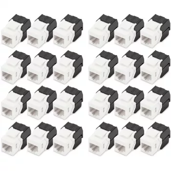 Digitus CAT 6 Keystone Jack no apantallado 24 uds. Plano Negro Blanco RJ-45