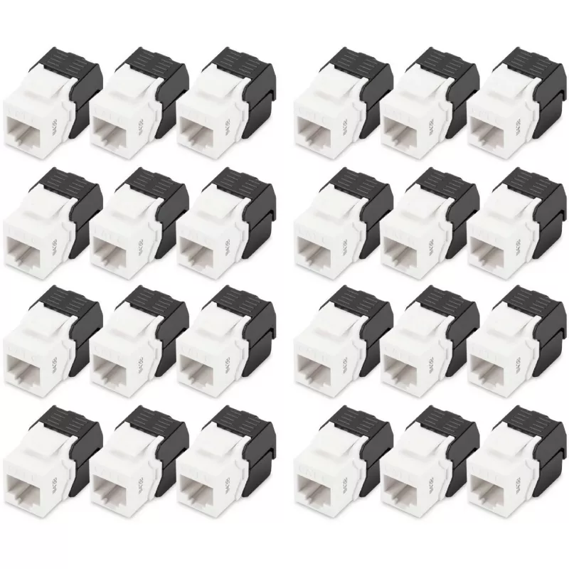 Digitus CAT 6 Keystone Jack no apantallado 24 uds. Plano Negro Blanco RJ-45