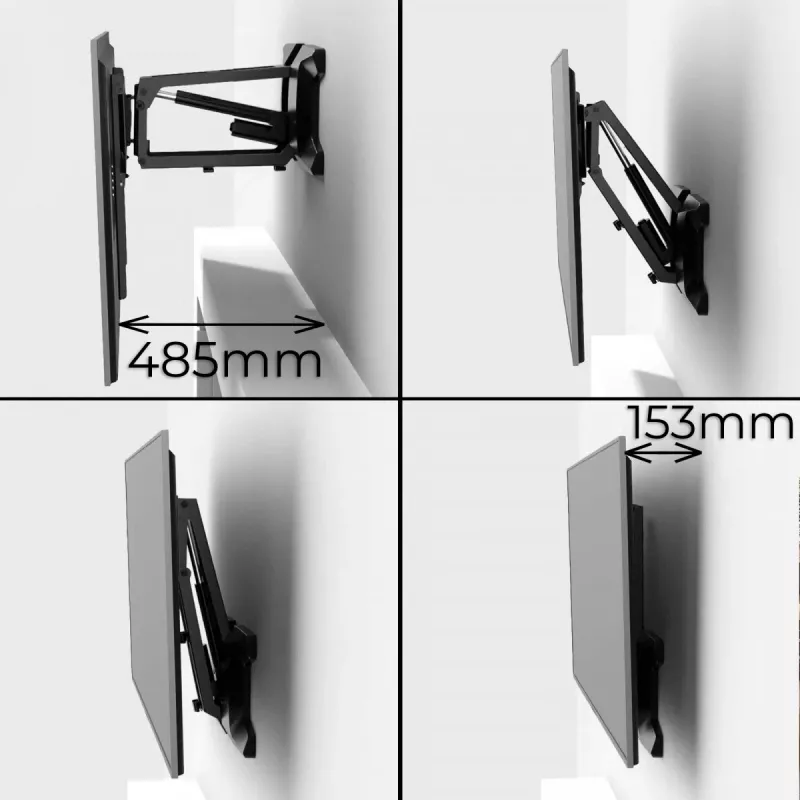 Soporte de pared MACLEAN MC-891 para TV VESA 600x400, inclinable, regulable en altura, carga máx. 35 kg