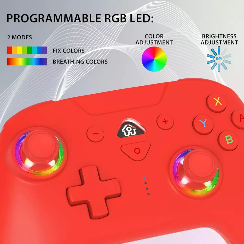 Mando inalámbrico LED Subsonic rojo para Switch