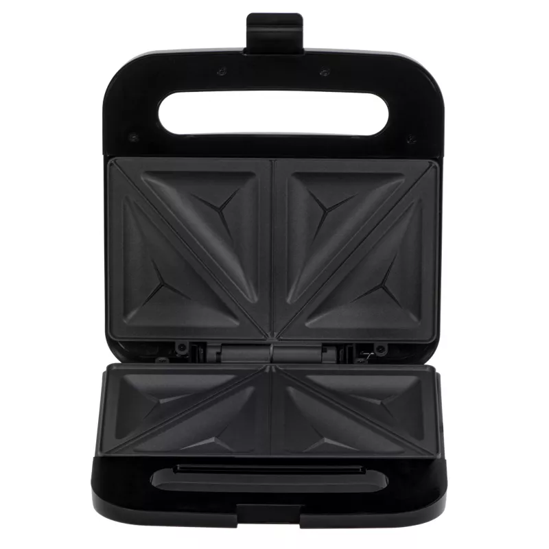 Sandwichera Adler AD 3076 — sandwichera compacta de sobremesa de 1000 W, negra/plateada