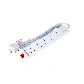 Microconnect MC-UKSURGESTRIP6-5M Alargador de corriente 6 salidas AC para interior blanco