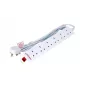 Microconnect MC-UKSURGESTRIP6-5M Alargador de corriente 6 salidas AC para interior blanco