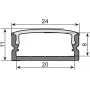 Perfil en U para tiras LED EUROLITE 51210970, 20 mm, negro, 2 m