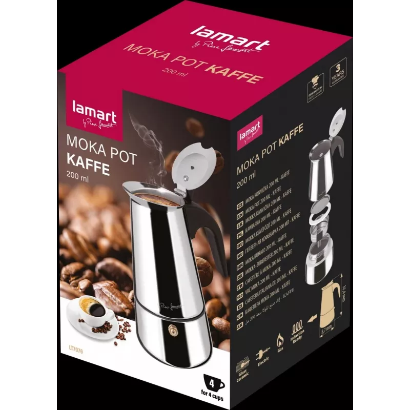 Cafetera moka para cocina LAMART LT7076 200 ml acero inoxidable