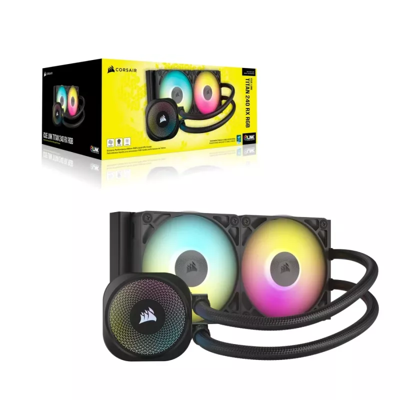 Refrigeración líquida todo en uno Corsair iCUE LINK TITAN RX RGB 12 cm negro