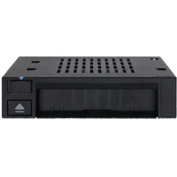 ICY DOCK - MB521SP-B - Dock para HDD/SSD SAS/SATA de 2.5 de una bahía en marco de montaje frontal de 3,5 con intercambio en caliente, interruptor de encendido/apagado y botón de expulsión