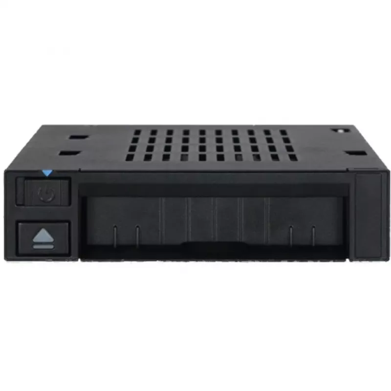 ICY DOCK - MB521SP-B - Dock para HDD/SSD SAS/SATA de 2.5 de una bahía en marco de montaje frontal de 3,5 con intercambio en caliente, interruptor de encendido/apagado y botón de expulsión