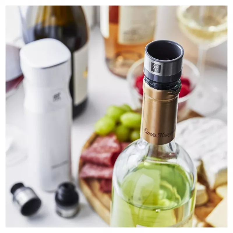 Bomba de conservación de vino ZWILLING FRESH & SAVE – cabezal de bomba para tapones de vacío, gris, Ø 3 cm, altura 40 mm, set de 3 unidades