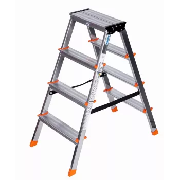 Escalera de tijera doble Krause Dopplo plata