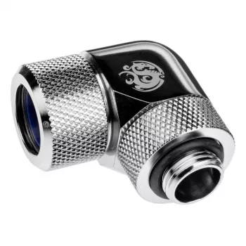 Tubería para refrigeración líquida de PC BitsPower BP-E90RMLA14 — latón, 14 mm de diámetro, plata