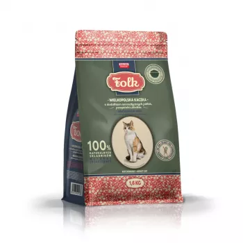 FOLK Pato de Gran Polonia con manzanas, codorniz y arenque - Comida seca para gatos - 1,6 kg