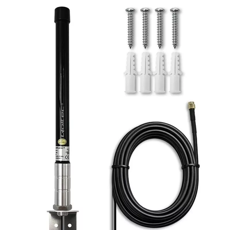 Antena omnidireccional 4G LTE exterior QOLTEC 15 dBi con conector SMA