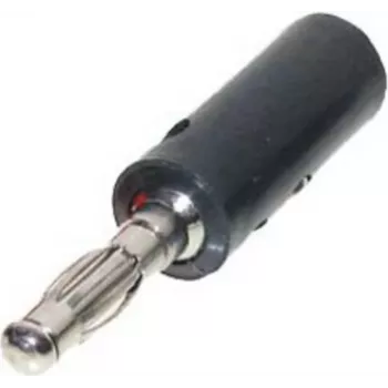 Conector macho banana ShiverPeaks 56200-S – conector banana individual, negro, contacto de alta conductividad