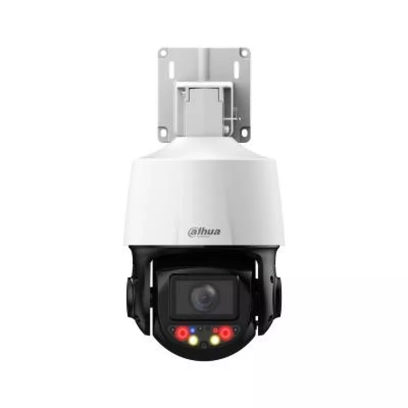 Cámara de seguridad IP turret DAHUA SD3E410DB-GNY-A-PV1 – Exterior, montaje en techo, 4 MP (2560×1440), cableada, PoE, DC, blanco