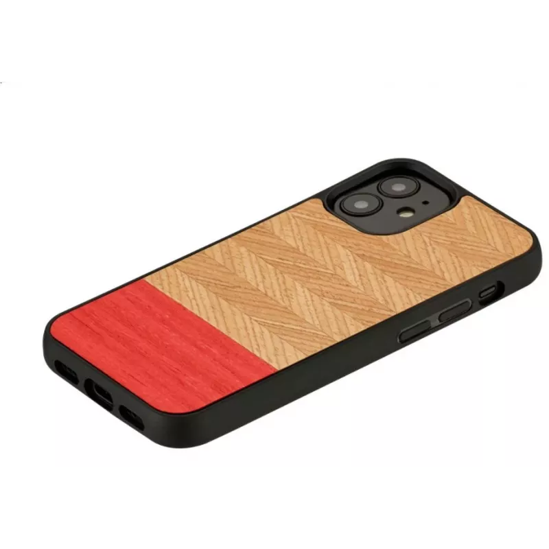 Funda protectora para móvil Man and Wood para iPhone 12 mini – espiga azalea negro