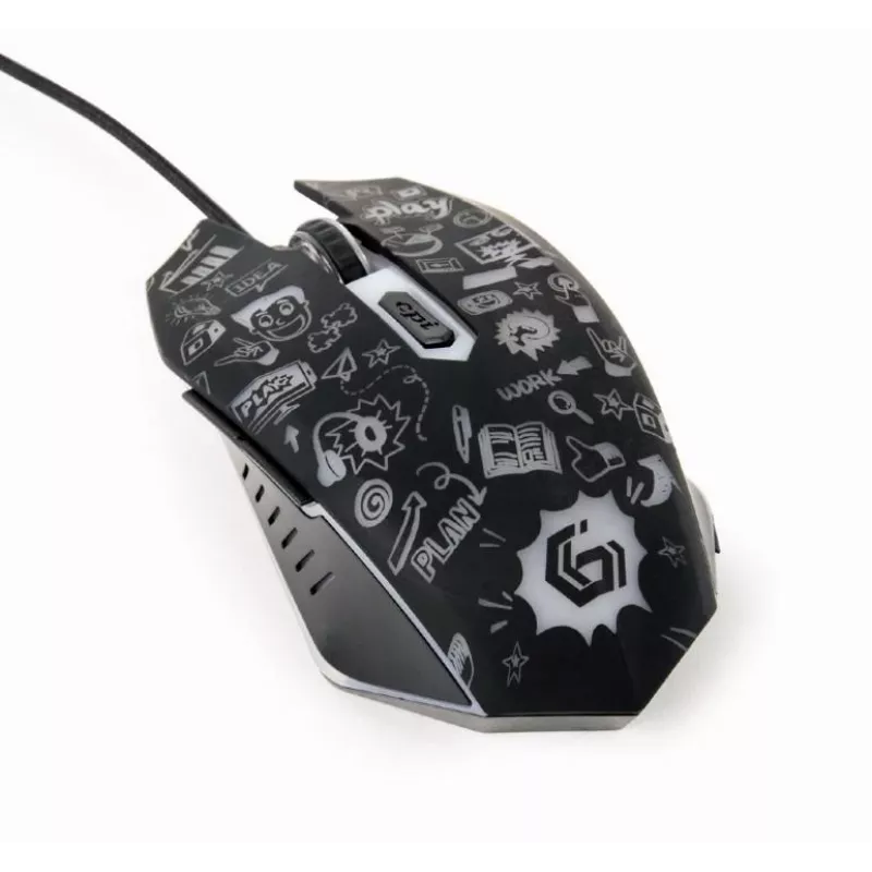 Ratón USB óptico negro/MUS-6B-GRAFIX-01 Gembird