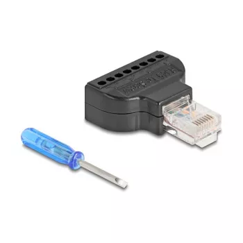 Adaptador de cable DeLOCK 90654 RJ45 bloque de conexión de 8 pines negro