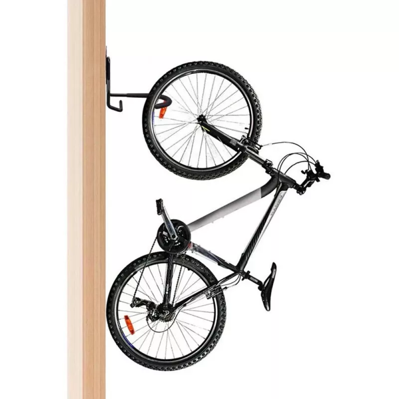 Soporte de pared para bicicleta MACLEAN MC-433 soporte vertical plegable, ancho ajustable, para bicicletas de hasta 20 kg, negro