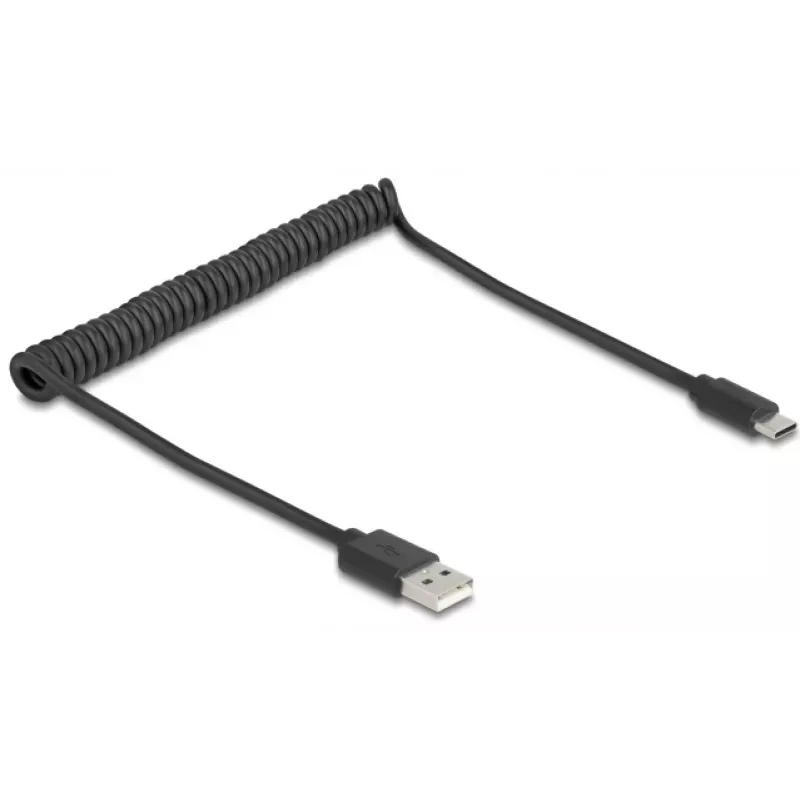 Cable USB DeLOCK USB 2.0 0,75 m USB A USB C Negro 90368