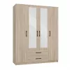 Armario ropero Topeshop ROMANA 160 SON 11 baldas 4 puertas roble