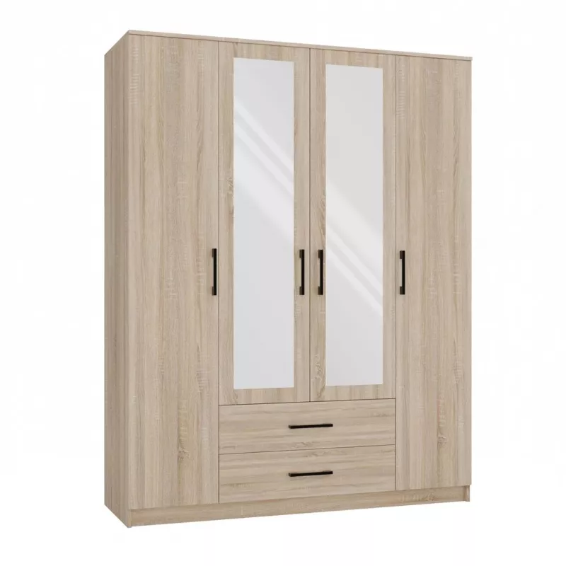 Armario ropero Topeshop ROMANA 160 SON 11 baldas 4 puertas roble