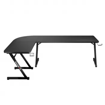 Mesa esquinera Huzaro Hero 7.0 negra – escritorio esquinero, tablero de fibra de carbono 1540×1170×725 mm, estructura de aluminio, grosor del tablero 1,5 cm