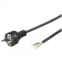 Wentronic Goobay cable de alimentación con contacto de protección para montaje propio, 1,5 m, negro - tipo F (tipo F, CEE 7/7) > extremos de cable sueltos (51327)
