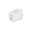 Fuente de alimentación Dicota - compacta, GaN - 65 vatios - 5 A - PD 3.0 - 3 puertos de salida (2 x USB-C, USB)