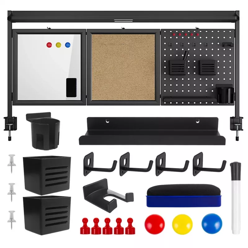 Ergo Office ER-300 B separador de escritorio / organizador, 1295 x 242 x 726 mm, acero, carga máx. 10 kg, negro