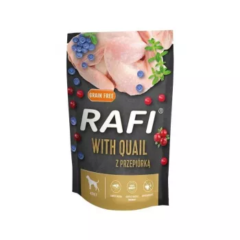 Comida húmeda para perros Dolina Noteci Rafi con codorniz, perros adultos, 500 g lata, alimento completo