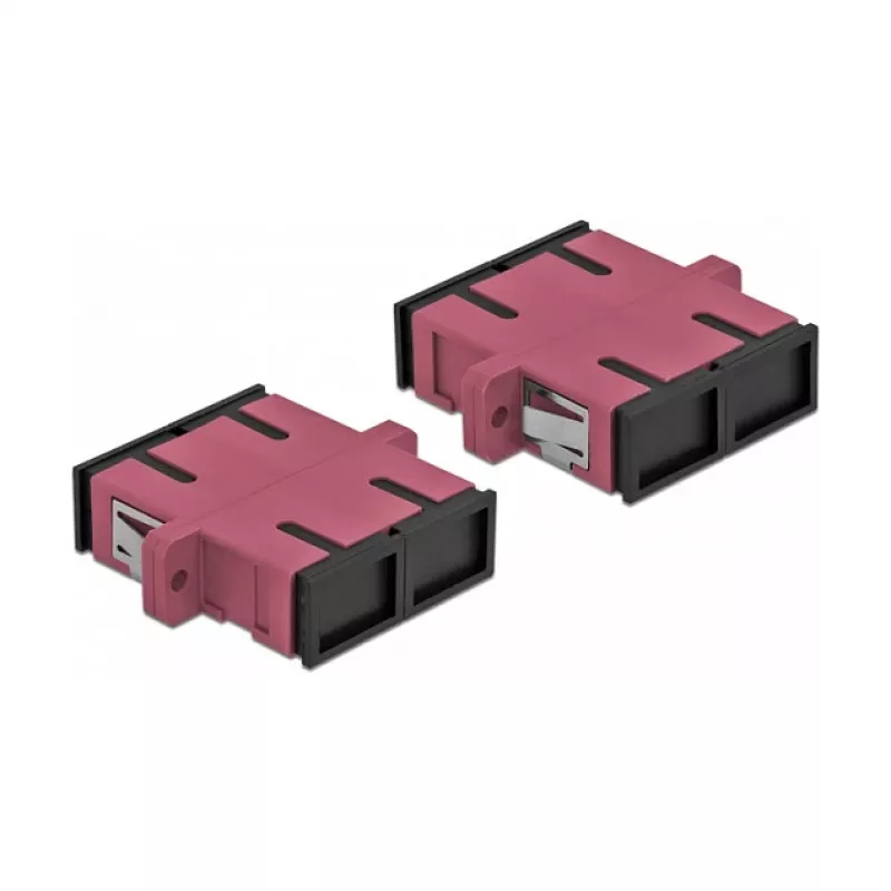 Acoplador de fibra óptica SC hembra-hembra DELOCK 85998, violeta, pack de 4