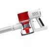 Aspirador de escoba con batería Adler AD 7051 — 300 W máx, batería de 22,2 V, 0,6 L sin bolsa, tubo de acero inoxidable, EPA F8, luz LED, blanco/rojo