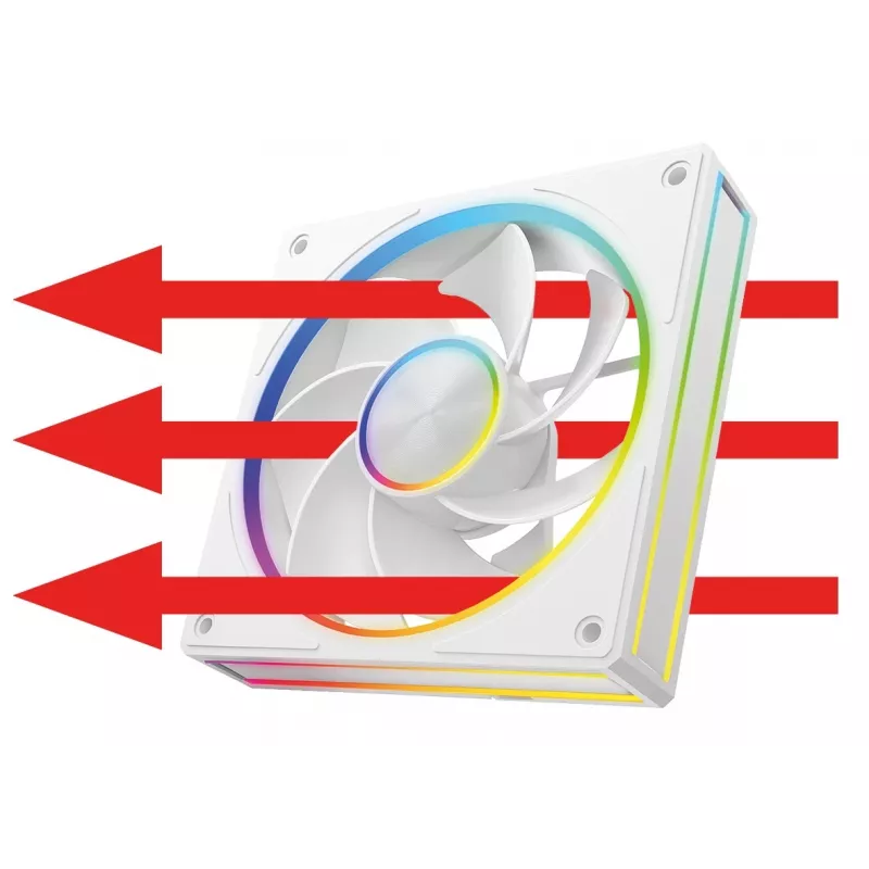 Ventilador de caja MODECOM VOLCANO LOOP 120 ARGB Reverse Fan blanco 120 mm, PWM, 400–1400 RPM