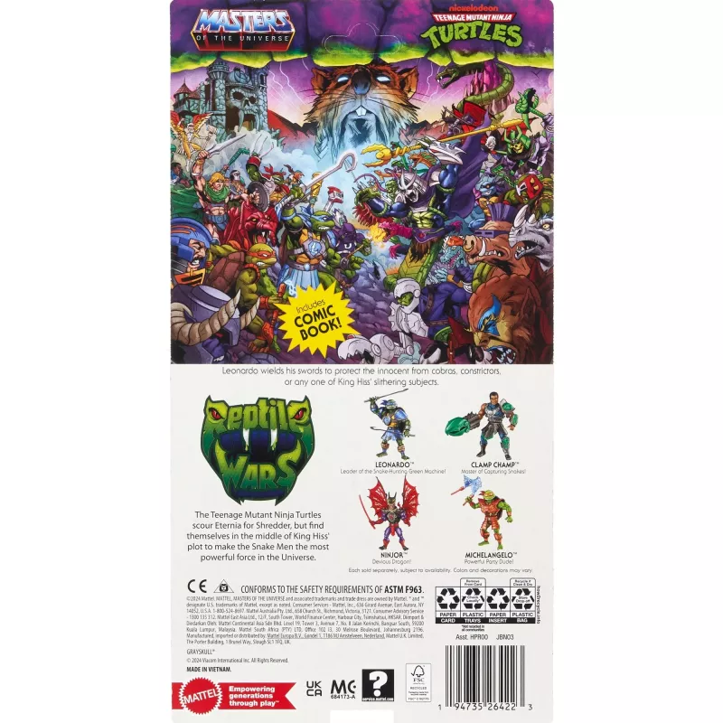 Figura de acción MATTEL MotU Origins Core Leonardo JBN03 — figura de colección de 6 pulgadas, articulada