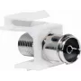 Acoplador en línea Keystone Logilink - adaptador inversor RF - conexión IEC (H) a conector F (M) - blanco - conector hembra Keystone (NK0020)