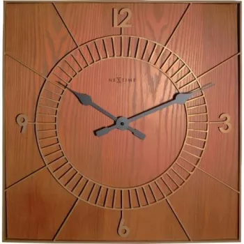 Reloj de pared NeXtime 3112br Wood Square, 50x50 cm, pared, marrón
