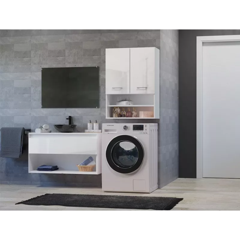 Armario de baño Topeshop POLA MINI DK en blanco brillo blanco