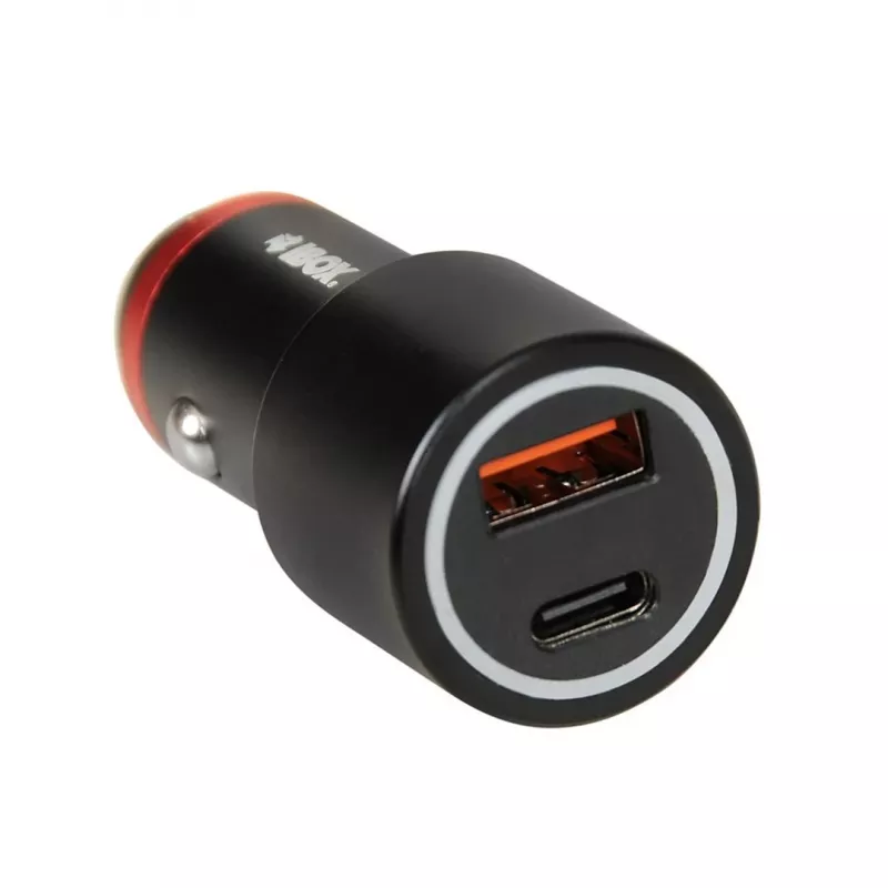 Cargador iBox ICC20 para dispositivos móviles smartphone, smartwatch, tablet negro mechero de coche carga rápida coche