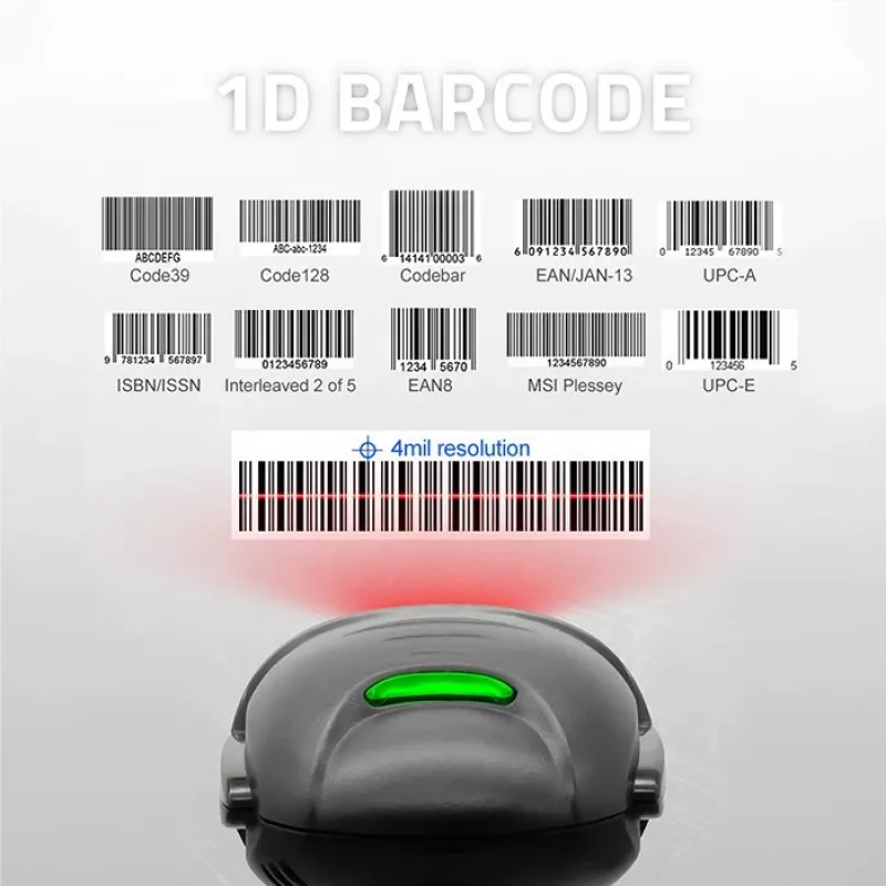 Lector de códigos de barras láser 1D Qoltec | USB | negro