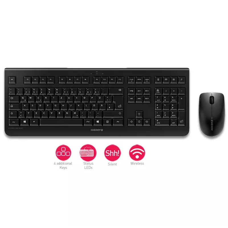 CHERRY DW 3000 Teclado y ratón incluidos universal RF inalámbrico QWERTZ alemán gris