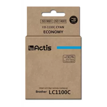 Cartucho de tinta ACTIS KB-1100C compatible para Brother, cian, 19 ml, rendimiento estándar