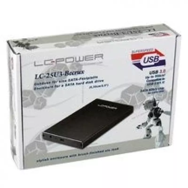 Carcasa de disco duro externa LC-Power LC-25U3-Becrux Negra