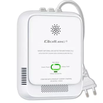 Sensor de fugas de gas QOLTEC NG 85dB LE — detector de gas natural (CH4), alarma acústica 85 dB