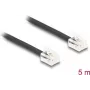 Delock Cable telefónico de clavija RJ11 a clavija RJ11, 5 m, plano, negro